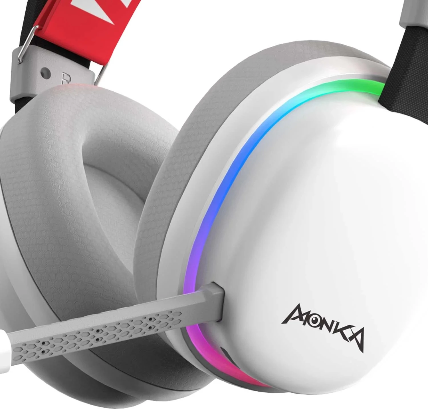 Kufje gaming wireless Marvo Monka Echo HG9069W, Bluetooth 5.2, RGB, mikrofon i ndashëm, të bardha