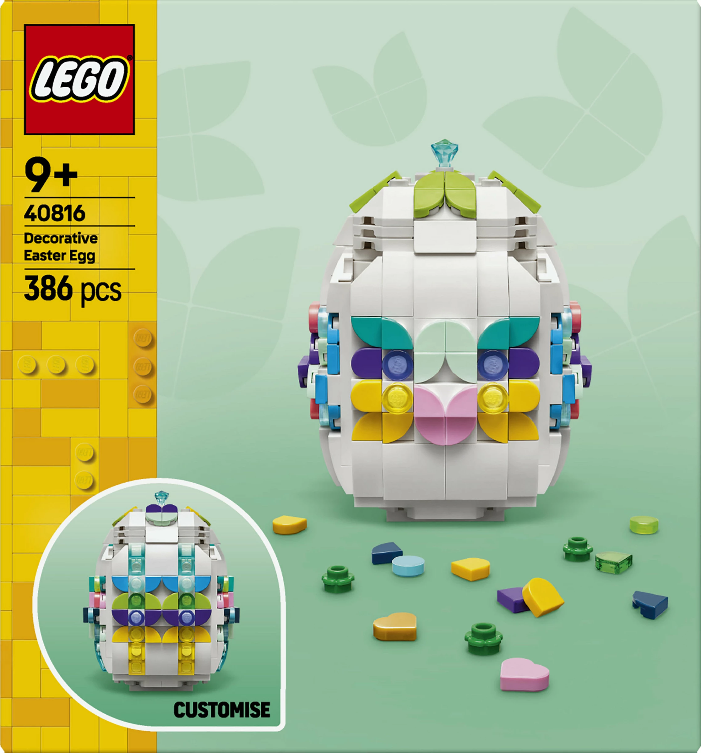Set ndërtimi LEGO Iconic 40816 Decorative Easter Egg, 386 copë, 9+ vjeç, shumëngjyrësh
