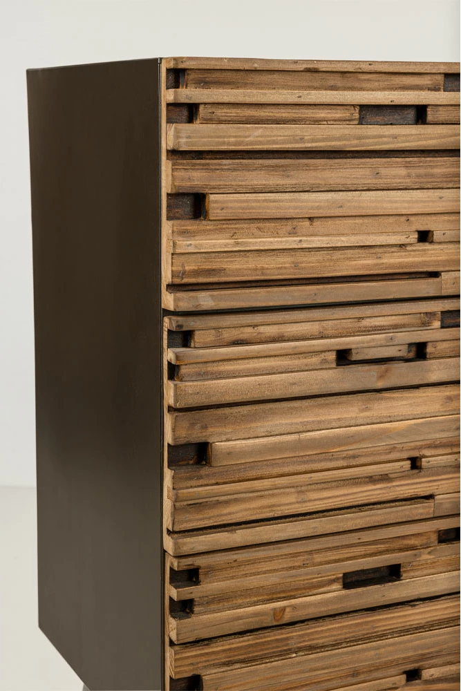 Komodë Coast me 3 sirtarë, ngjyrë e zezë-natyrale, 90x37x79cm