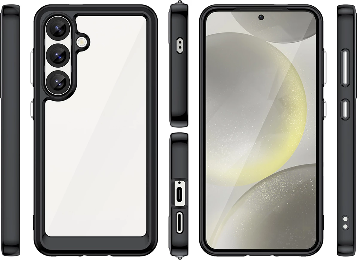 Mbështjellës Hurtel Outer Space Case për Samsung Galaxy S25 Edge, TPU/PC, i zi