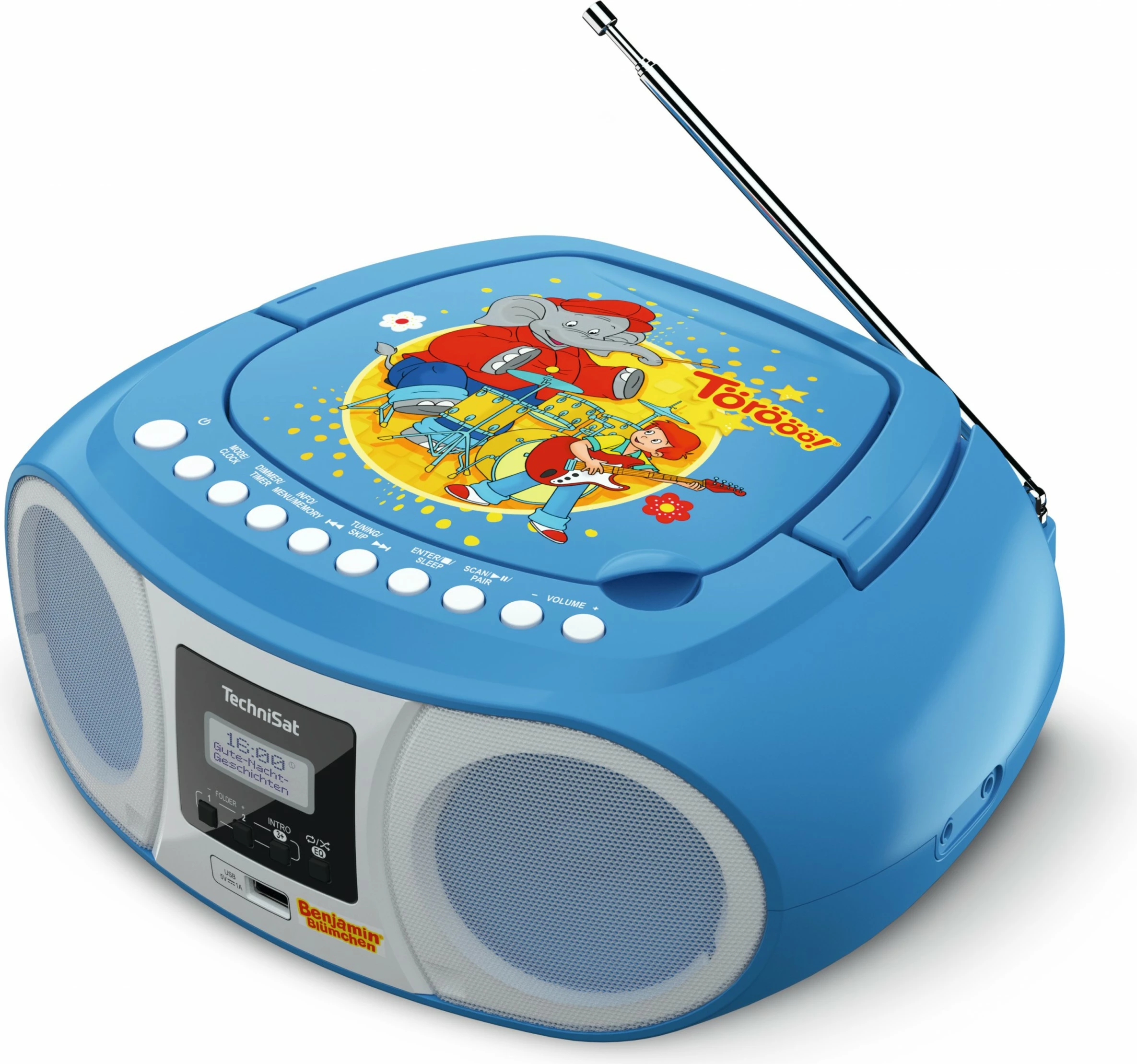 Radio portabile TechniSat DigitRadio 1990 Benjamin Blümchen Edition, blu/bardhë