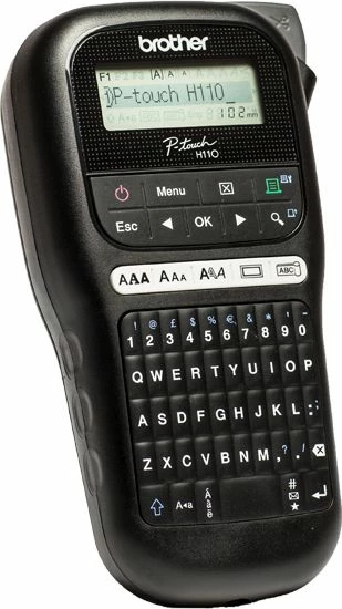 Printer etiketash Brother P-touch PT-H110 (PTH110YJ1) portativ, 12 mm, 180 dpi, me display, i zi, me shirit TZe 12 mm 4 m
