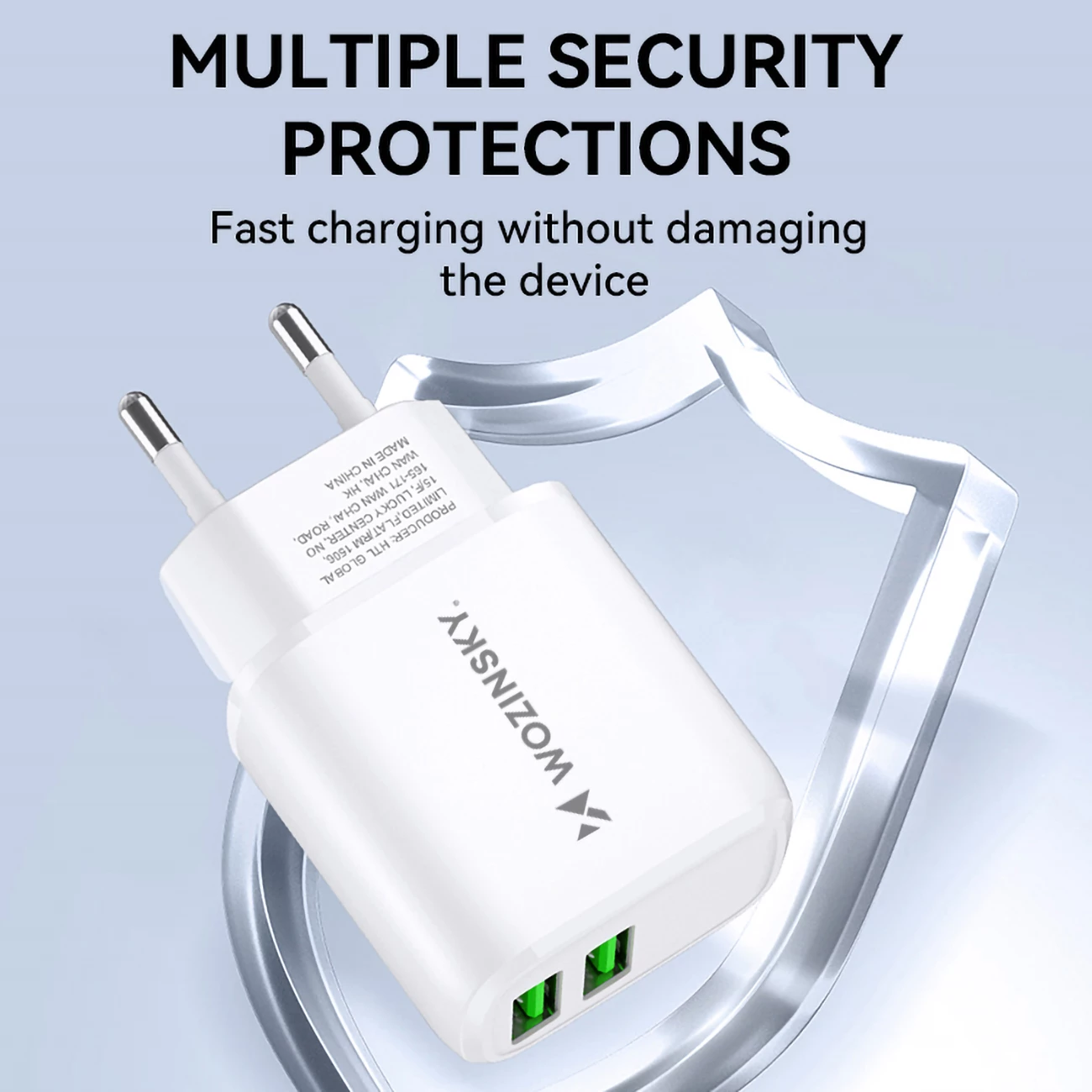 Karikues muri Wozinsky CUWCW, 2 x USB-A, 2.4A, i bardhë