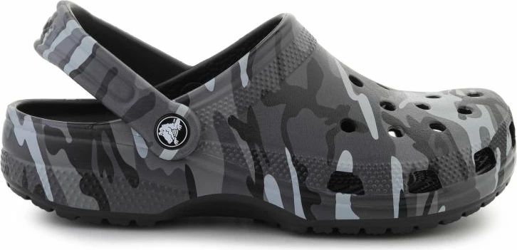 Kroksa për fëmijë Crocs Classic Camouflage Clog K 211879-0DD, të zeza/gri