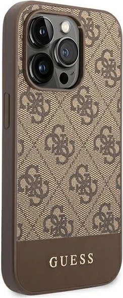 Mbështjellës Guess GUHCP14LG4GLBR për iPhone 14 Pro 6.1", hardcase, kafe