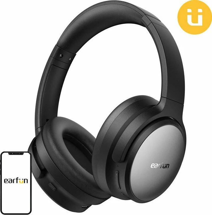 Kufje EarFun Tune Pro HP220B, ANC, Bluetooth 5.4, 120h, me mikrofon, on-ear, zi