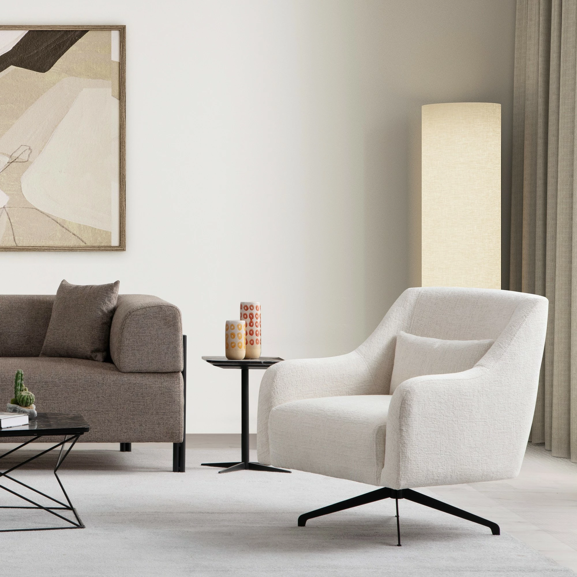 Karrige Wing Gio Bergere, Atelier del Sofa, e bardhë