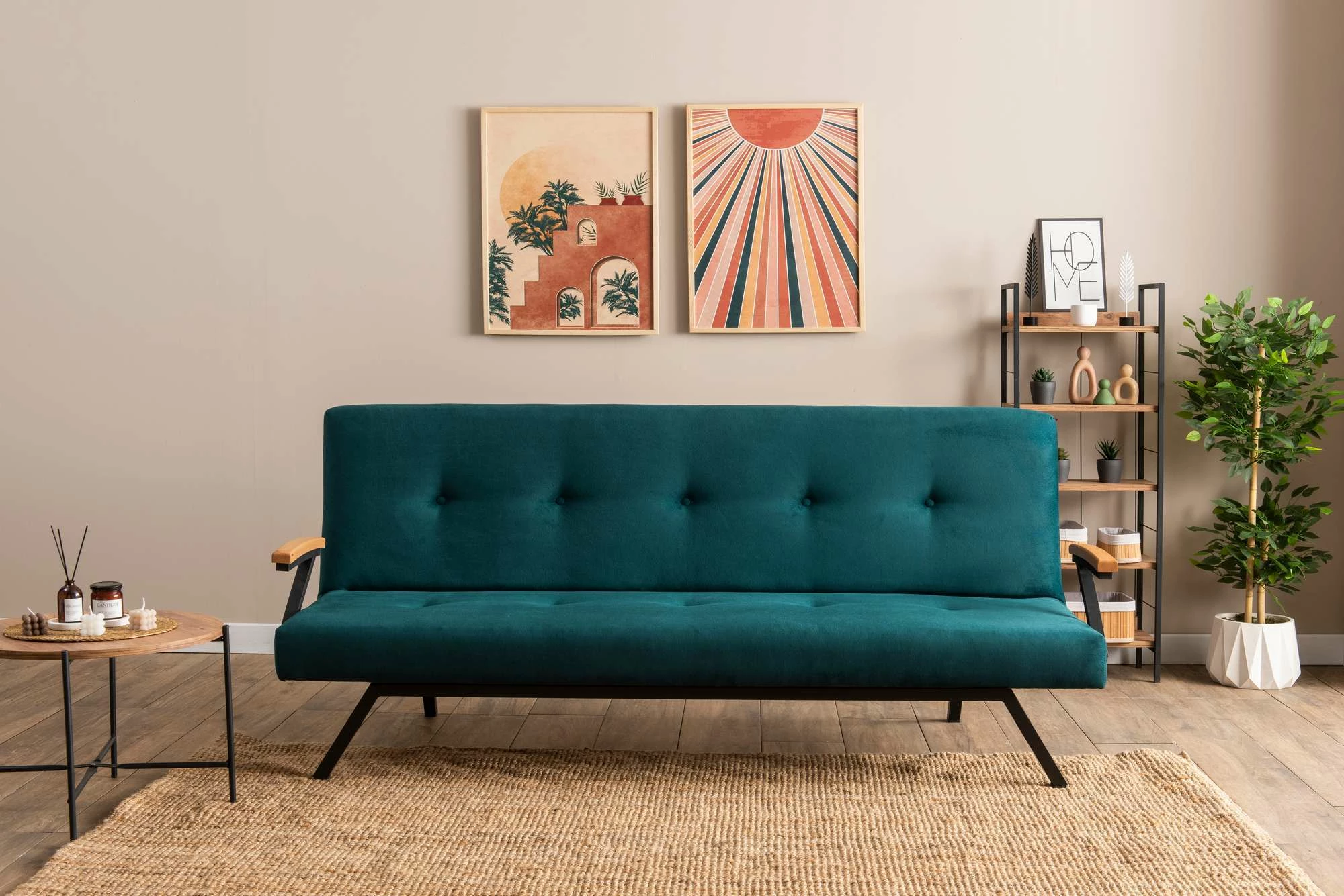 Divan-krevat 3 vende, Atelier del Sofa, ngjyrë jeshile petrol, Zven