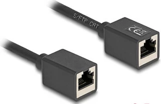 Kabllo rrjeti DeLOCK 90324, Cat6a S/FTP, RJ-45 femër-femër, 0.5 m, e zezë
