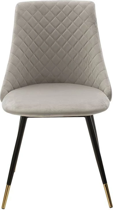 Karrige Giselle kadife ngjyrë hiri këmbë zezë-arta