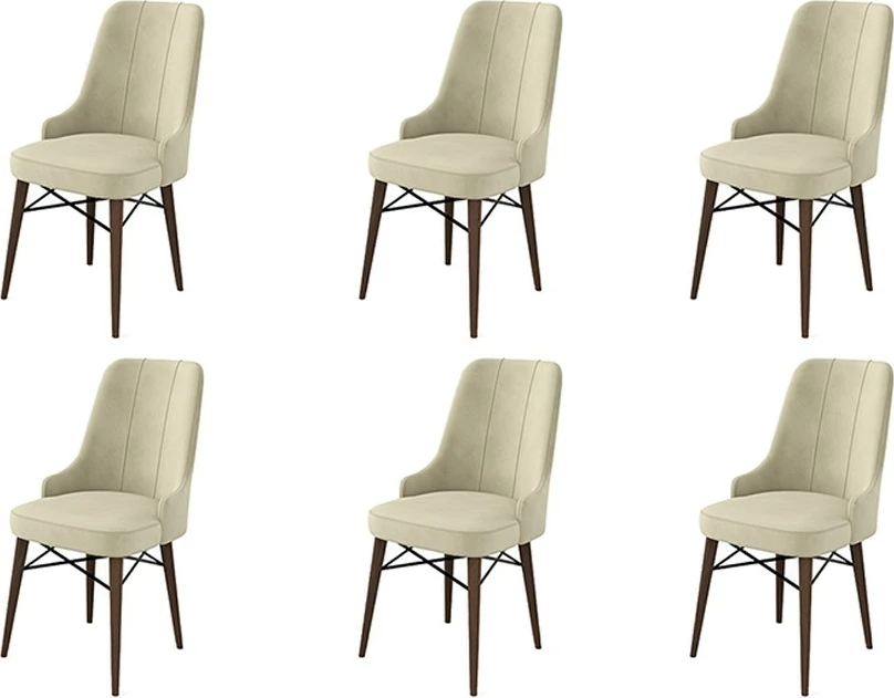 Set karrigesh (6 copë), Hanah Home, Pare, krem, kafe
