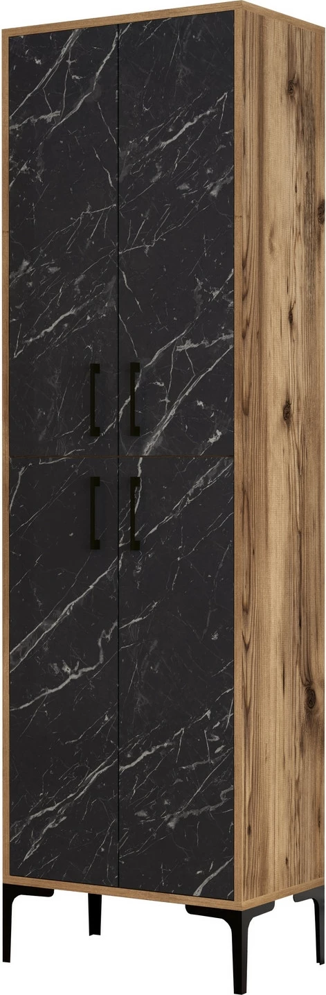 Dollap këpucësh Hanah Home, Berlin A, ngjyrë arre, mermer i zi