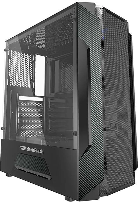 Kasë Darkflash LEO, Middle Tower, ATX/M-ATX/ITX, xham i temperuar, e zezë