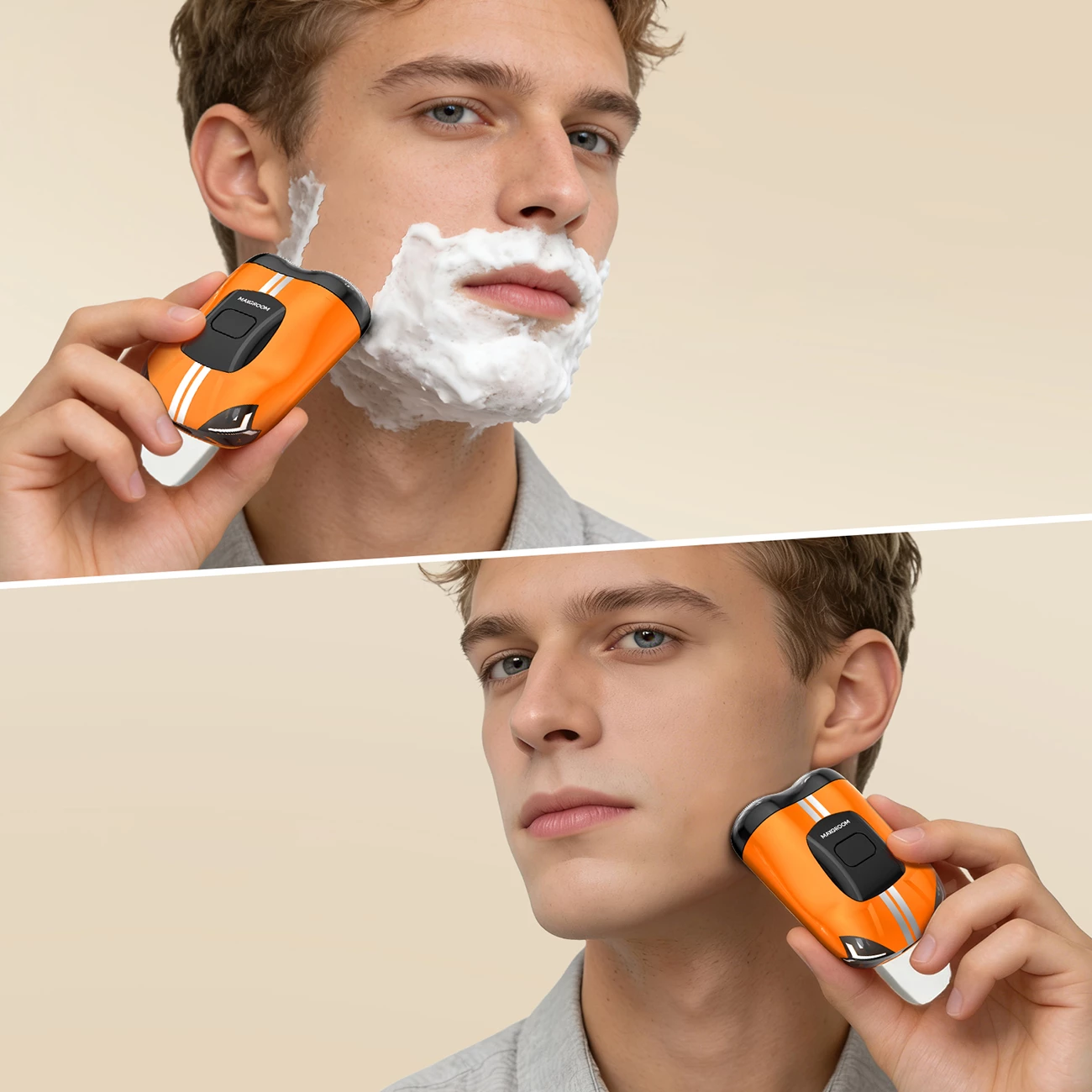 Makinë rroje MAXGROOM M-501, 8000 RPM, IPX7, 400 mAh, USB-C, portokalli, në kuti