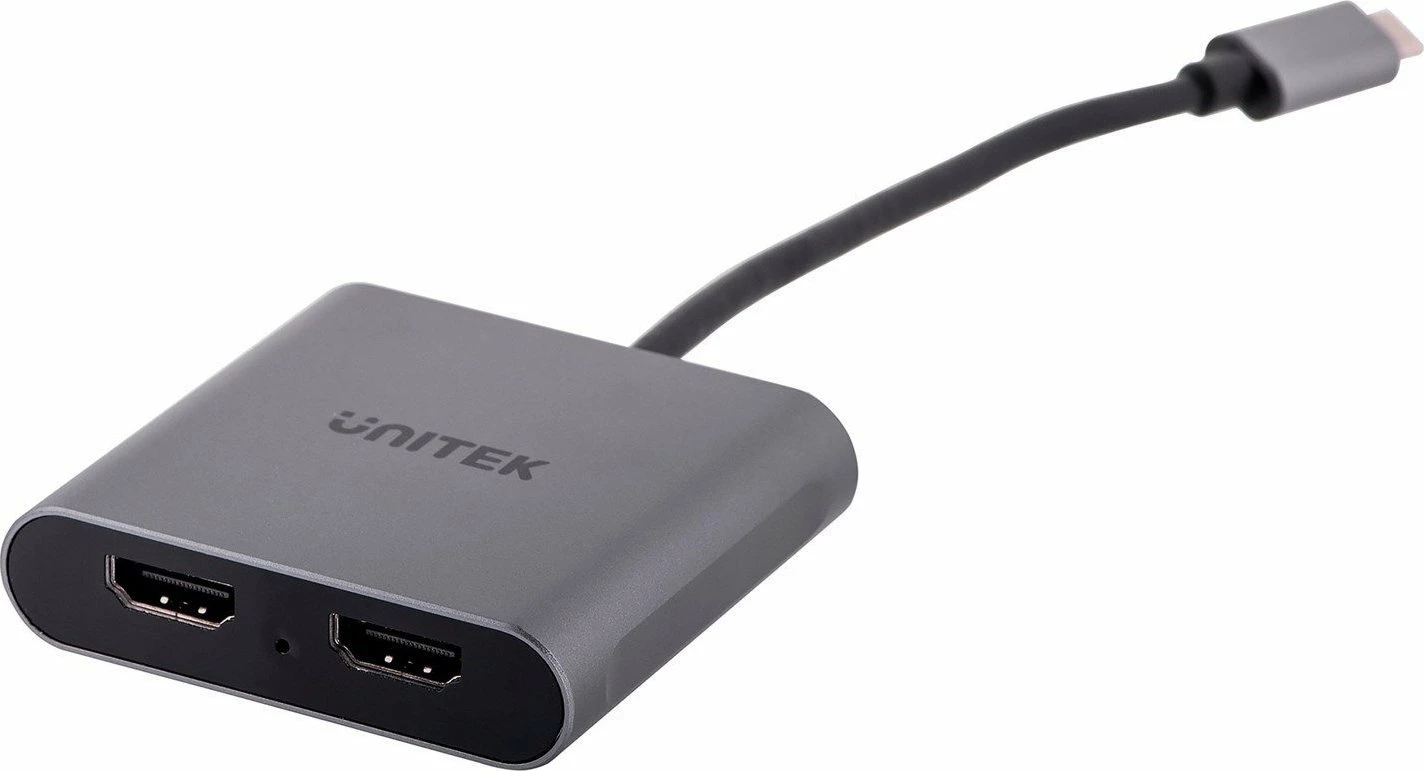 Adapter Unitek V1404B USB-C në 2x HDMI 4K@60Hz, Silver