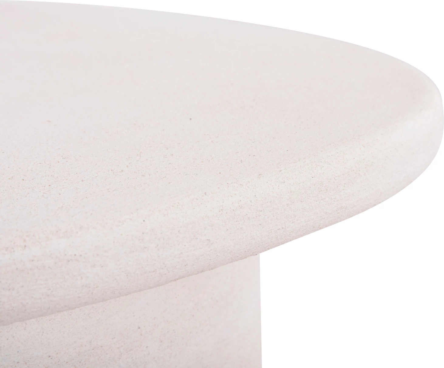 Tavolinë kafeje ovale, seri Santorini, MDF, ngjyrë off-white, 54x54.5x40H cm.