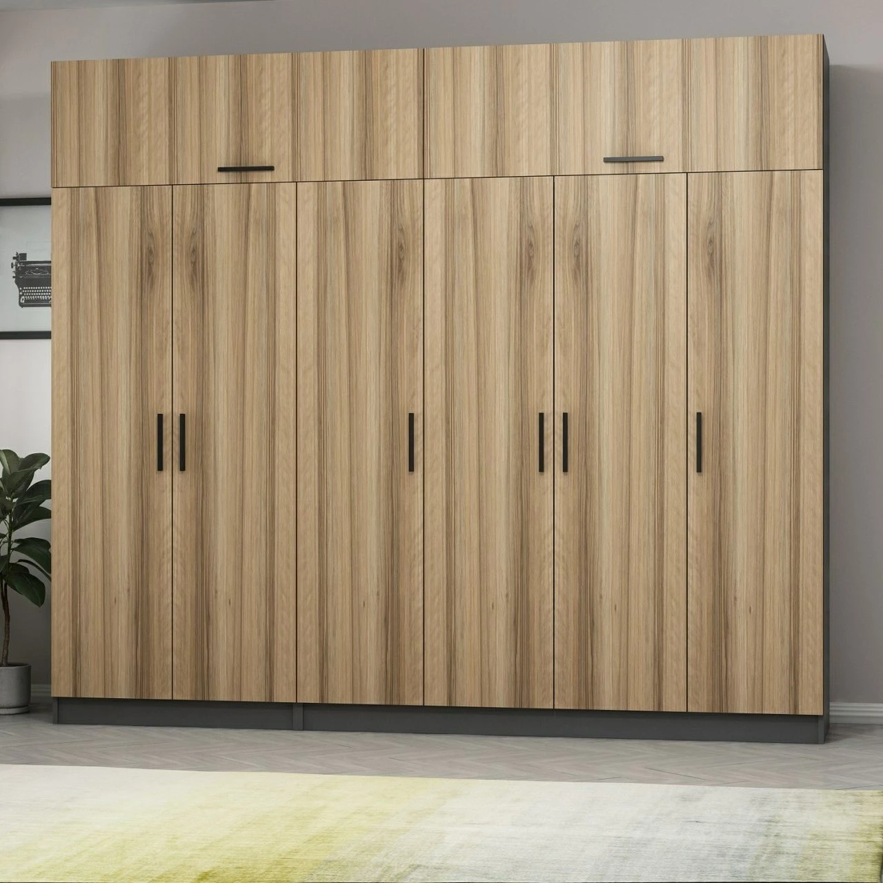 Dollap për dhomë gjumi, ngjyrë dore, Skye Decor, 5293, 270x255x52 cm