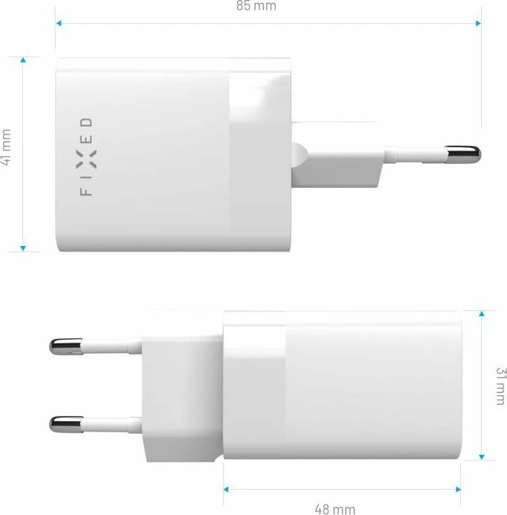 Karikues udhëtimi Fixed Mini FIXC45M-CU-WH 45W PD, USB-C + USB-A, i bardhë