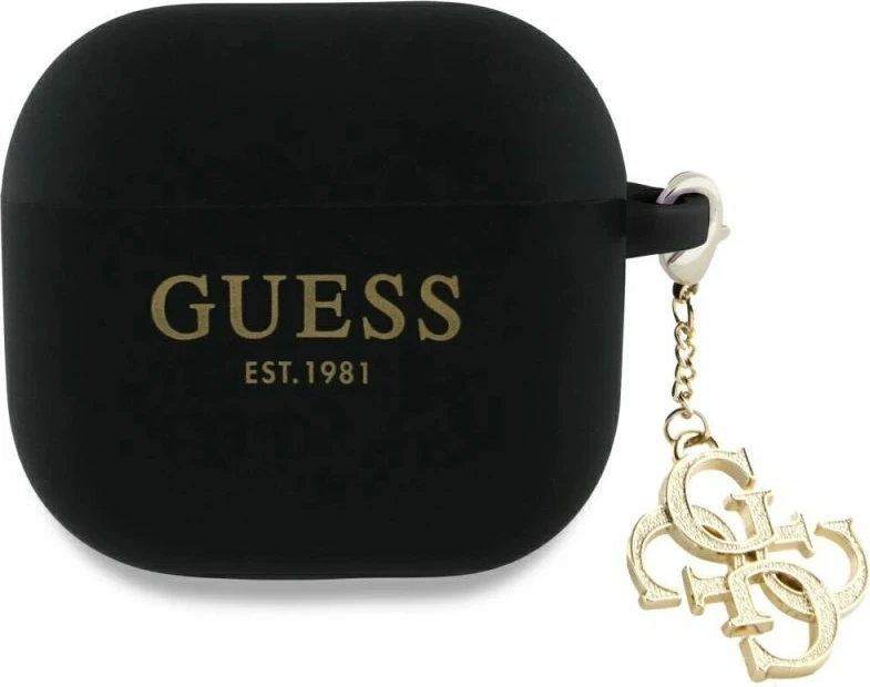 Mbrojtëse për AirPods Guess 4G Charm, e zezë