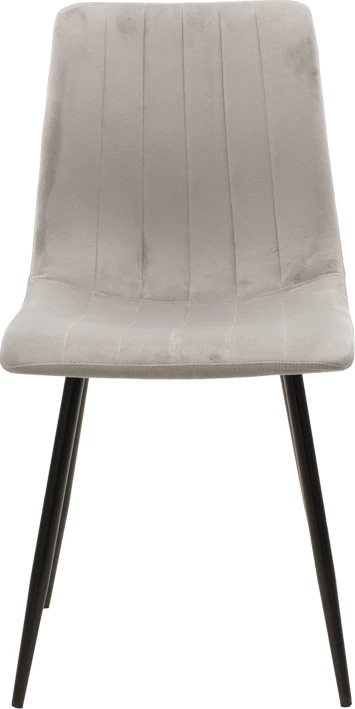 Karrige Noor kadife gri me këmbë metalike të zeza, set prej 4 copash, 44x53x86cm