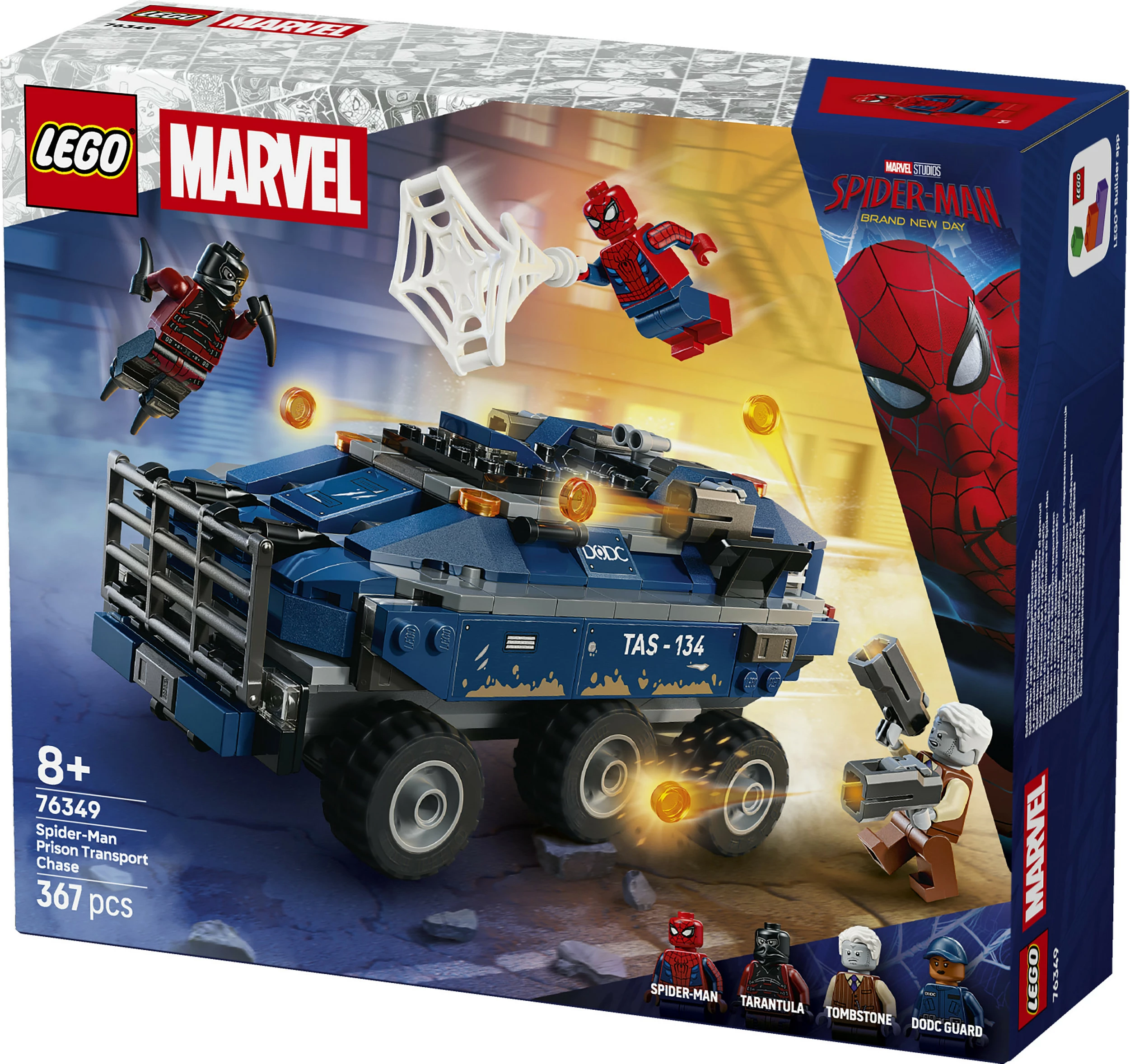 Set ndërtimi LEGO Marvel 76349 Spider-Man Prisoner Transport Chase, 367 pjesë, multikolor