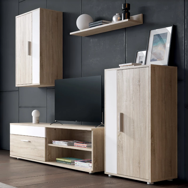 Njësi TV Zafira sonoma-bardhë 190x35x190cm