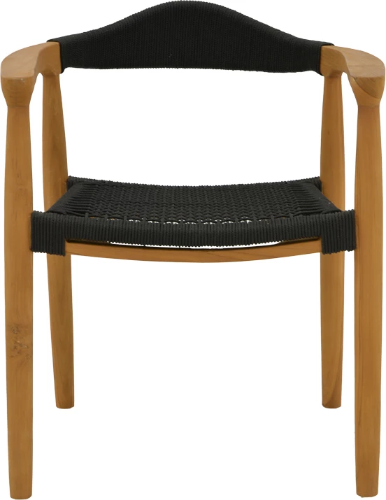 Karrige Ganny dru tik dhe litar pe ngjyrë zezë 59x56x71cm