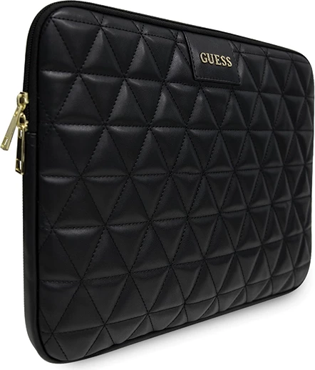 Mbështjellës laptopi Guess Quilted, deri 13", lëkurë artificiale, i zi