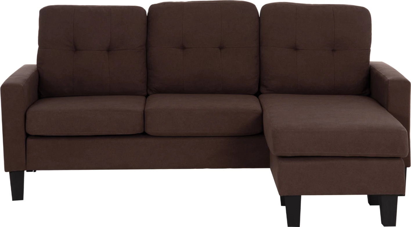 Sofë këndore reversibile Meggy FH3297.12, stof liri kafe, 184.5x129x86 cm