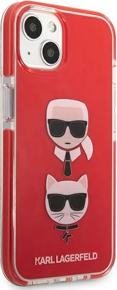 Mbështjellës Karl Lagerfeld KLHCP13STPE2TR për iPhone 13 mini, Hardcase, Kuq