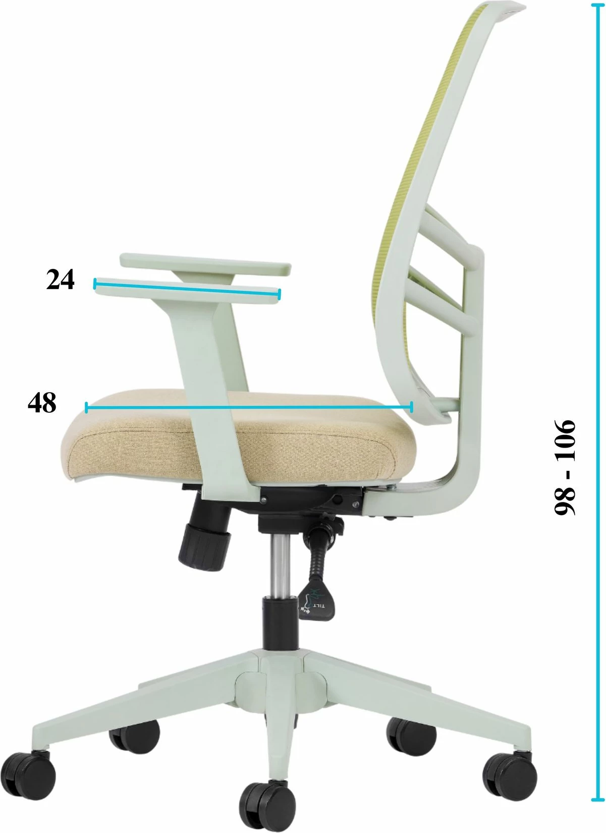 Karrige zyre Skye Decor, Leto 108, ngjyrë e gjelbër