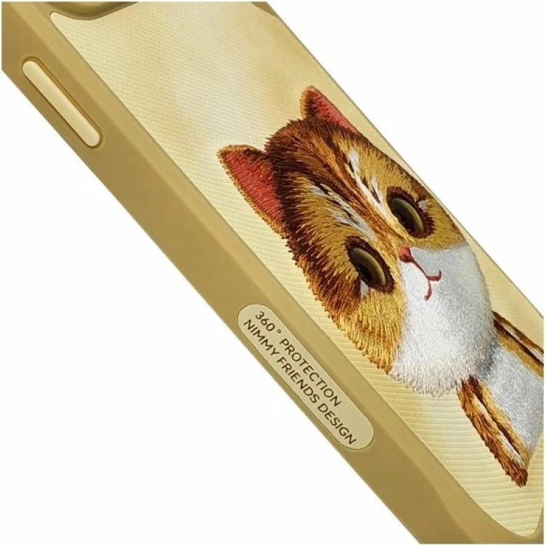 Kutia mbrojtëse Nimmy Big Eyed Pet 2.0 Cat për iPhone 15 Pro, e gjelbër