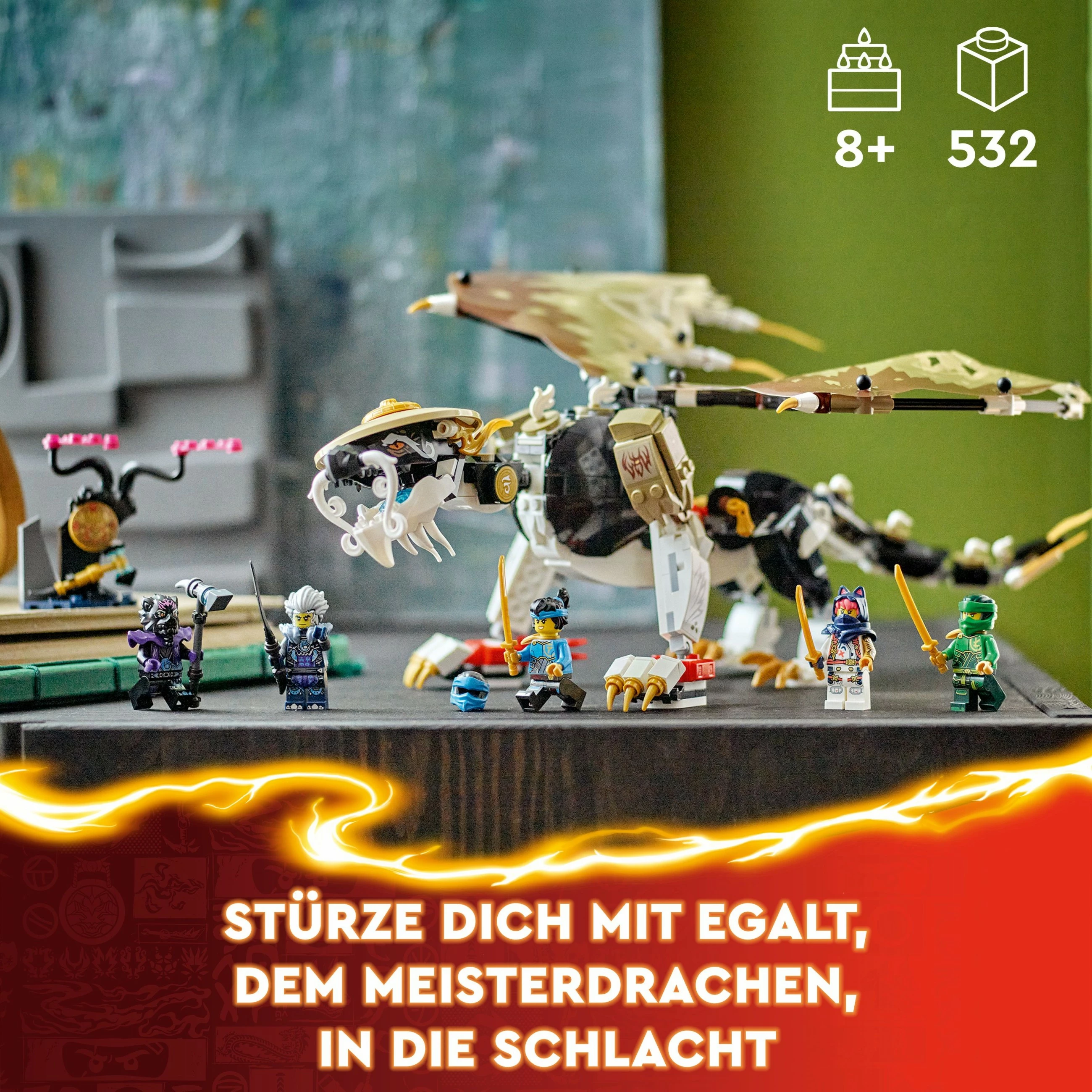 Set ndërtimi LEGO NINJAGO Egalt the Master Dragon 71809, 532 pjesë, multingjyrësh
