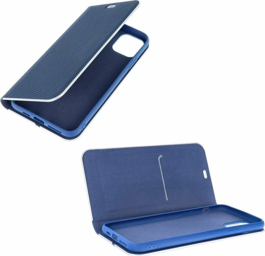 Mbështjellës OEM LUNA Book Carbon për Samsung S21 FE, me kapak, Blu