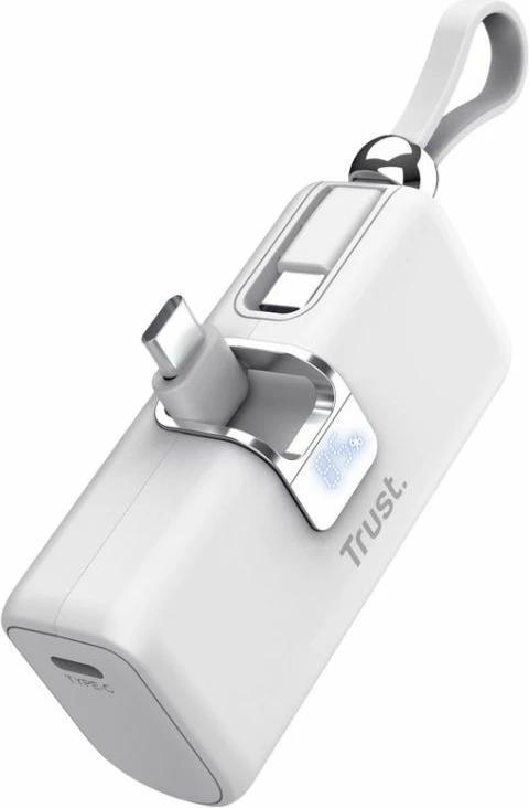 Power bank Trust Pacto 5000 mAh, i bardhë