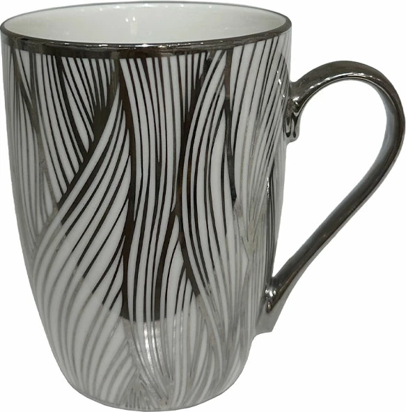 Filxhan Chic, porcelan New Bone China, i bardhë me detaje argjendi, 8x8x11cm