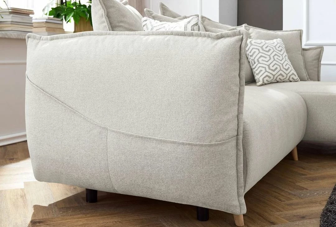 Kënd-sofë krevate, Atelier del Sofa, ngjyrë krem, me 8 jastëkë
