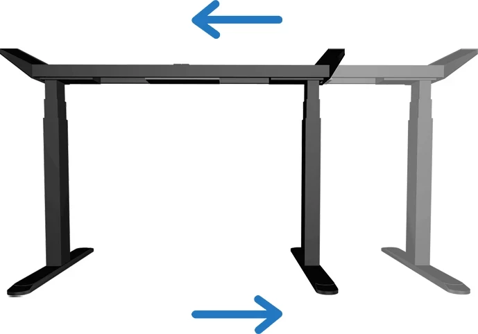 Kornizë tavoline elektrike ngritëse (sit/stand) UVI Desk Standard UVID1BL, 62-128 cm, 100-170 cm, e zezë