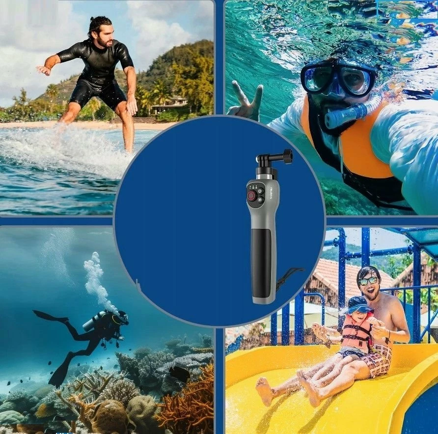 Selfie stick Telesin GP-WBT-001, waterproof IP68 30m, 25-85cm, me telekomandë, për GoPro HERO 13/12/11/10/9/MAX, zi/argjend