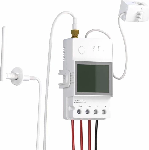 Matës energjie smart Wi-Fi SONOFF POWCT, klemë CT e ndarë 100A, 100-240V, rele kontakt i thatë 2A, i bardhë
