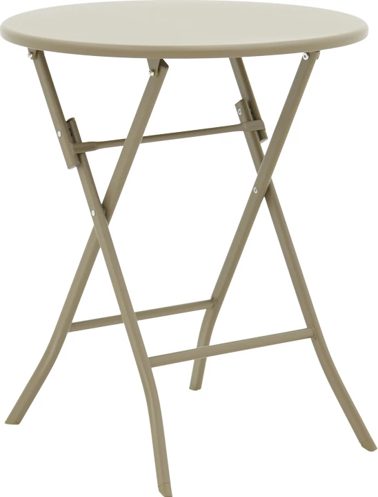 Set tavolinë me karrige për terasë, metal, ngjyrë shampanjë, Albero-Sussie, 3 copë, Φ60x70cm