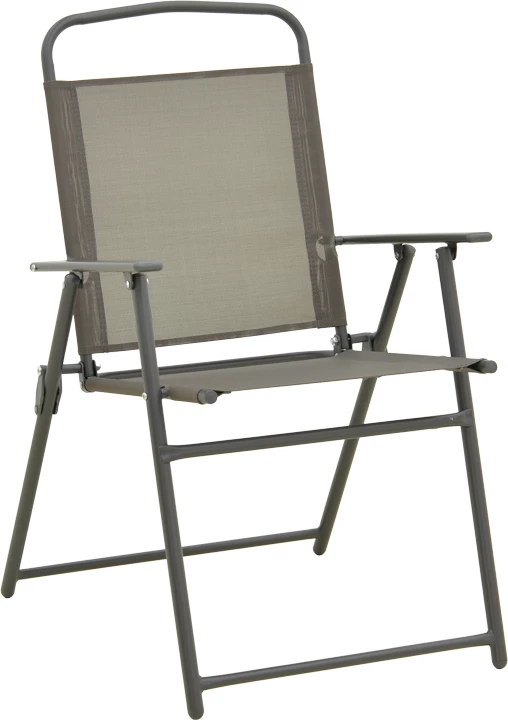 Karrige palosëse Vela, metal anthracite, textilene champagne, set prej 4 copë, 53x58x90cm