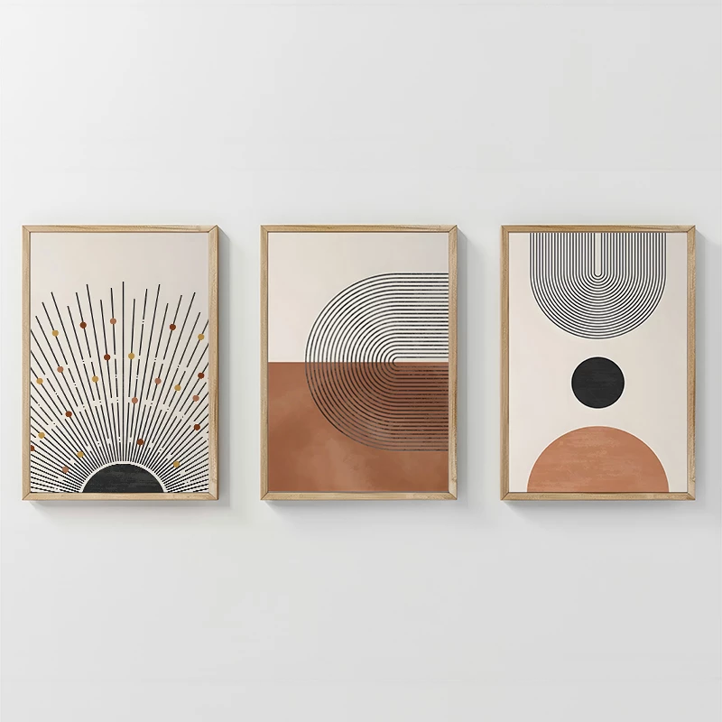 Set pikturash murale në kornizë Jemba, triptik, printim digjital, 33x1.5x48cm