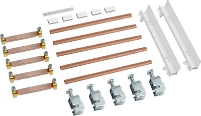 Lidhës shinë mbledhëse Hager ZM45S universZ, 5P, Cu 12x5mm, 250A, bakër/bardhë