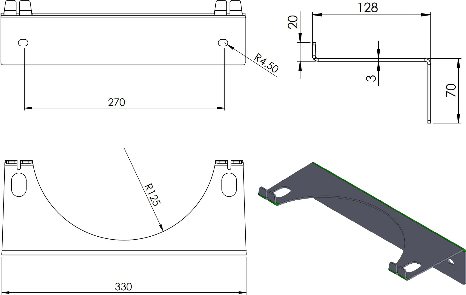 Mbajtëse muri për bombolë gazi Pro-Line 1013439, për diametër deri 250 mm, gri
