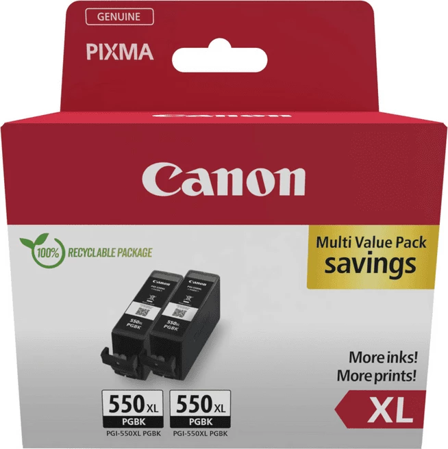 Kartrixh boje, Canon, PGI-550XL 6431B010, XL, 22 ml, deri 500 faqe, e zezë, dypako