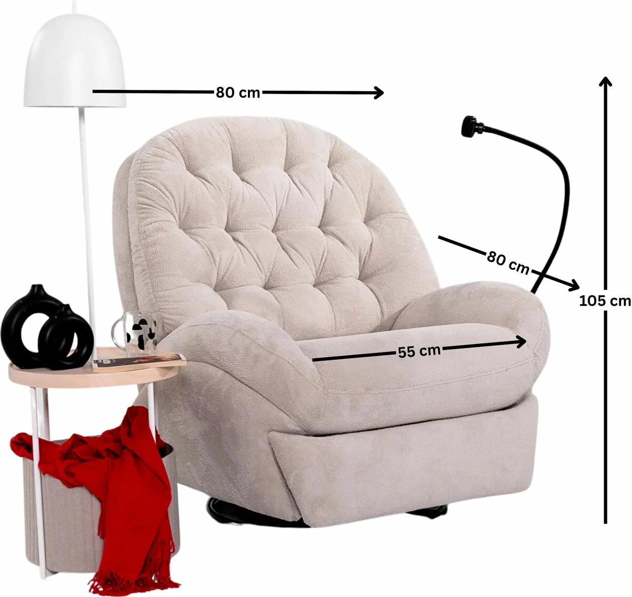 Recliner elektrik Dream, krem, Atelier del Sofa
