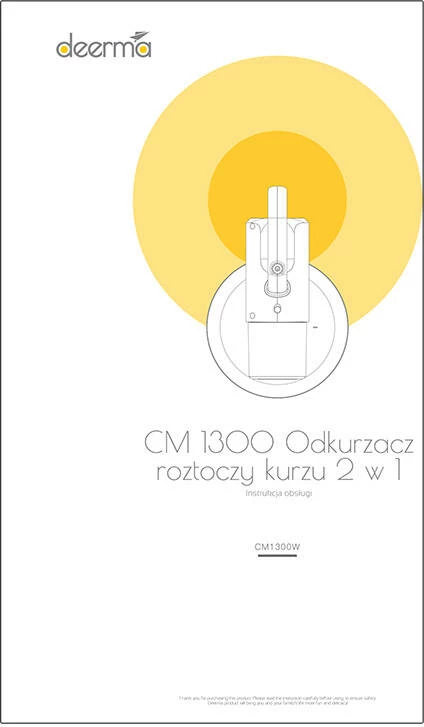 Fshesë dore Deerma CM1300 me UV, 350W, 0.4L, E bardhë