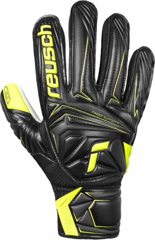 Doreza portieri për fëmijë Reusch Attrakt Starter Solid Finger Support, të zeza