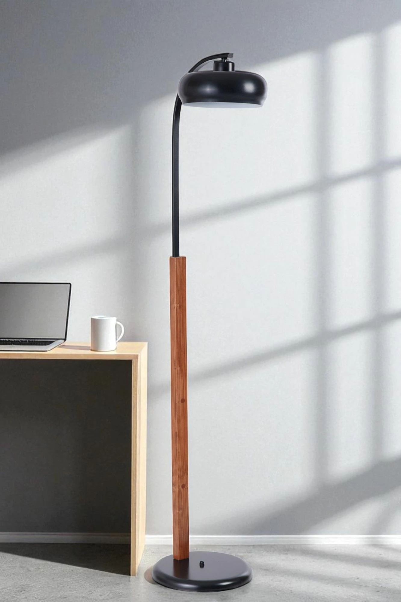 Llambë dyshemeje Opviq, ngjyrë e zezë dhe arre, 8954-3